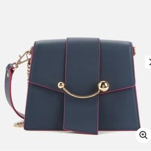 Strathberry Women's Box Crescent Edge Paint Bag - Navy/Raspberry